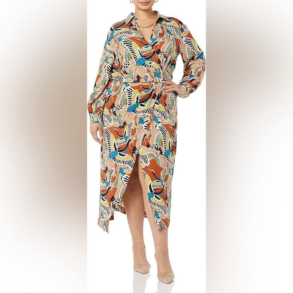 TEREA Women's Raina Draped Crossover Maxi Dress Sz XL - Picture 3 of 10